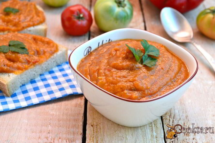 Рецепт овощной икры с зелеными помидорами в мультиварке