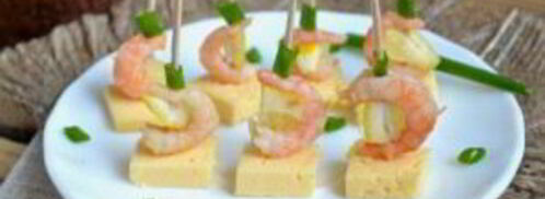 канапе с креветками на шпажках. Шаг 3