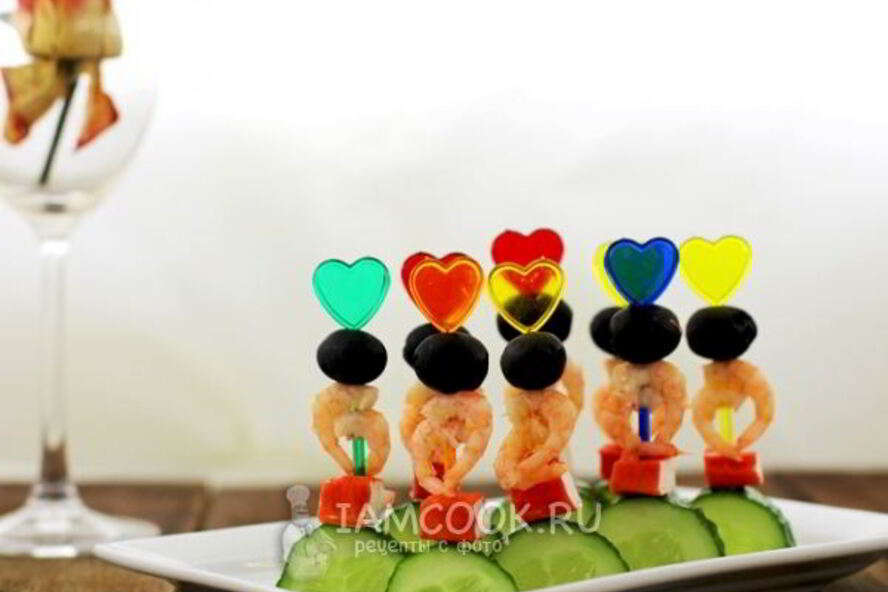 Рецепт канапе с креветками