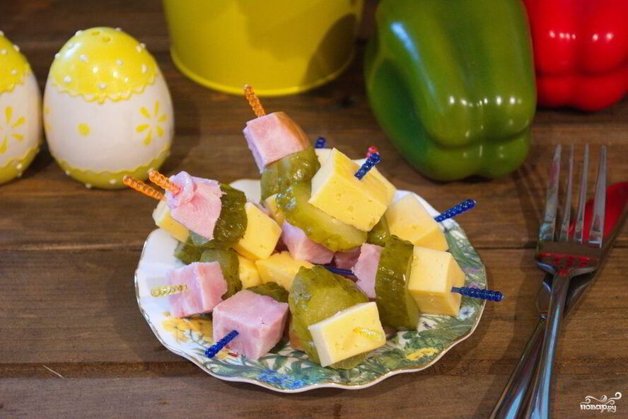 Рецепт канапе с ветчиной