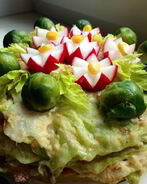 Капустный Наполеон с кремом из пармезана