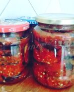 Огонек из баклажан с болгарским перцем и помидор