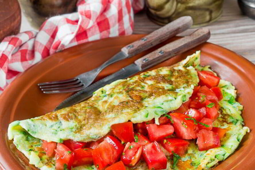 Рецепт кабачкового омлета с сыром