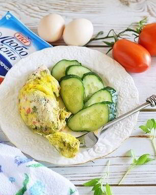 Крабовый омлет в пакете