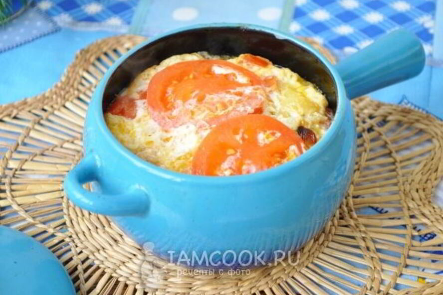 Рецепт омлета с горбушей в духовке в горшочке