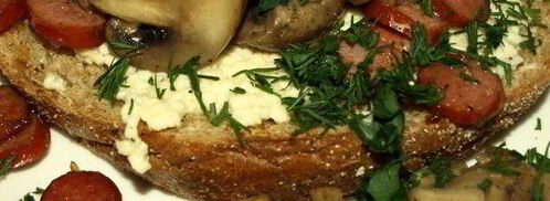 омлет с грибами и охотничьими колбасками. Шаг 7