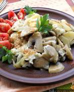 Омлет с картофелем и шампиньонами