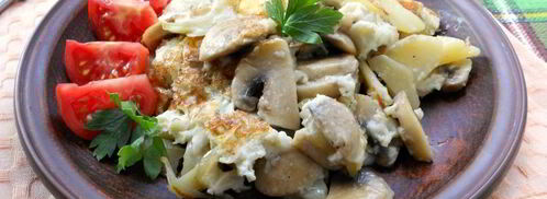 омлет с картофелем и шампиньонами. Шаг 6