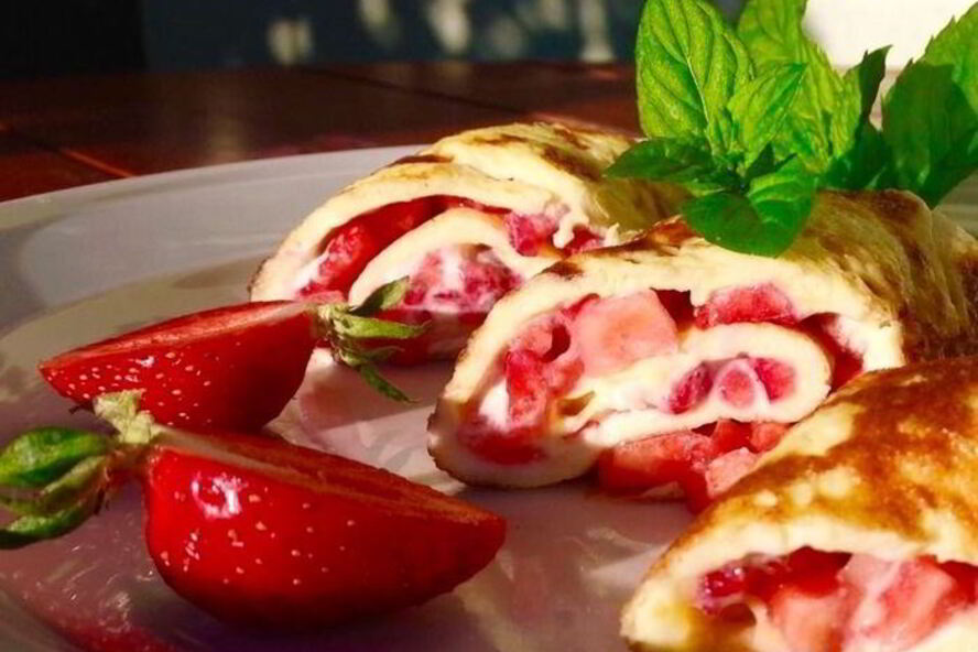 Рецепт омлета с клубникой