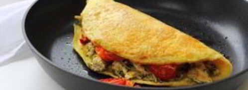 омлет с курицей и помидорами. Шаг 8