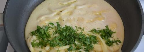 омлет с сыром и грибами. Шаг 5