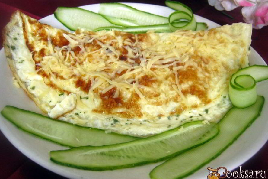 Рецепт омлета с сыром