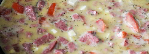 омлет с ветчиной и сыром. Шаг 4