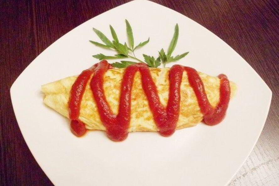 Рецепт омурайсу , японского омлета с начинкой