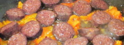 овощной омлет с кровяной колбасой. Шаг 2