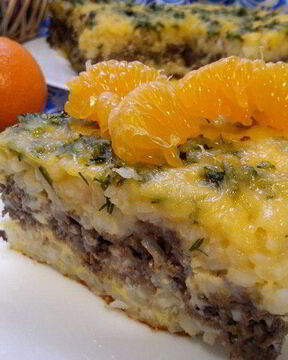 Вкусный мясной омлет в духовке