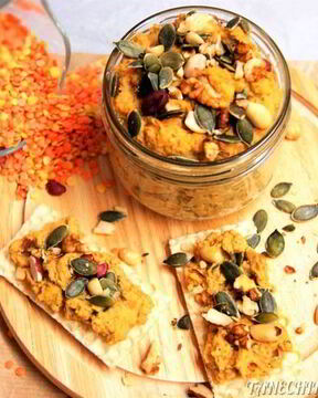 Паштет из чечевицы, моркови и орехов