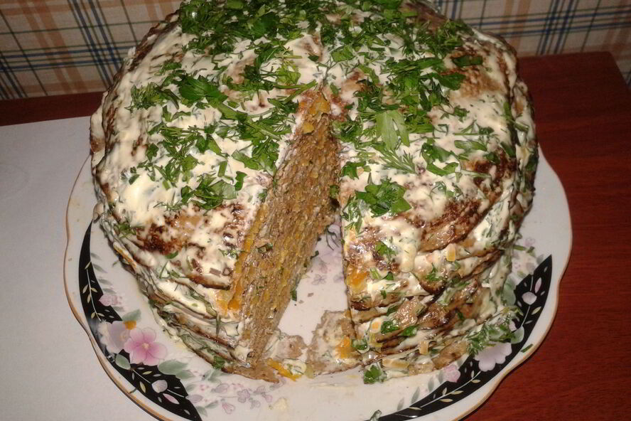 Рецепт печеночного торта из говяжьей печени