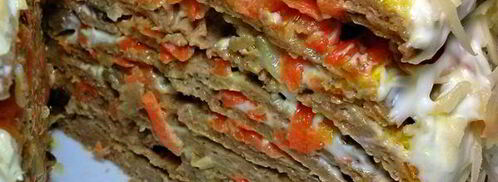 печеночный торт с грибами. Шаг 6