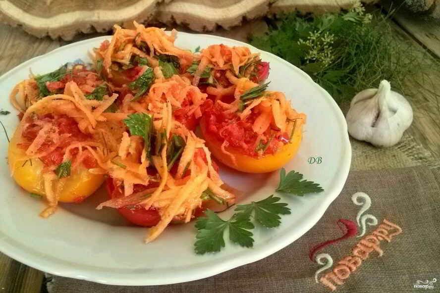 Рецепт помидоров с морковкой