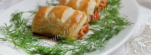 роллы из теста с тунцом. Шаг 13