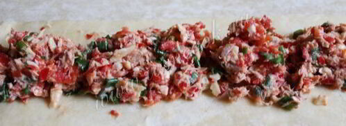 роллы из теста с тунцом. Шаг 7