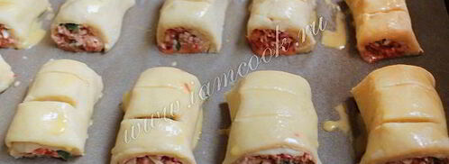 роллы из теста с тунцом. Шаг 9