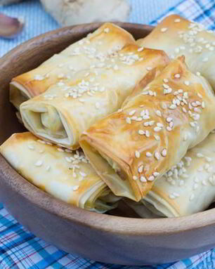 Роллы с курицей и овощами