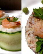 Роллы с тунцом и креветками