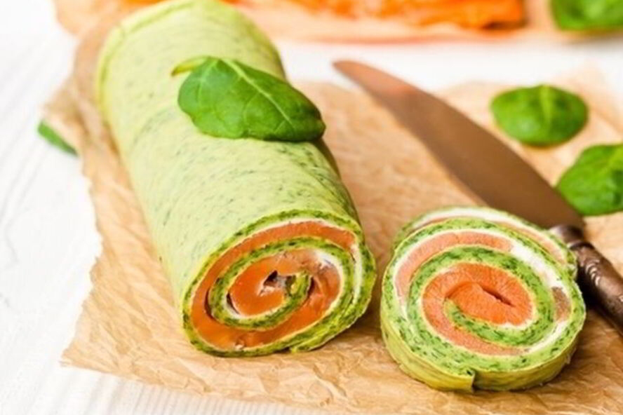Рецепт шпинатных роллов с рыбой