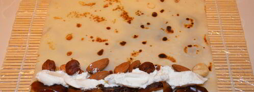 сладкие роллы из блинов. Шаг 2