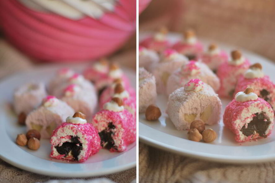 Рецепт творожных роллов с черносливом и бананом