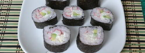 запеченные роллы с крабовыми палочками. Шаг 13