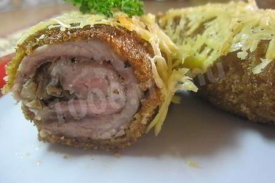 Рецепт мясных рулетиков с грибами
