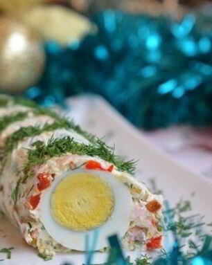 Праздничный рулет с креветками