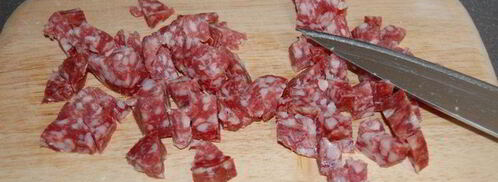 рулет из индейки с салями. Шаг 3