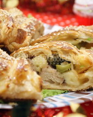 Рулет с курицей на Рождество