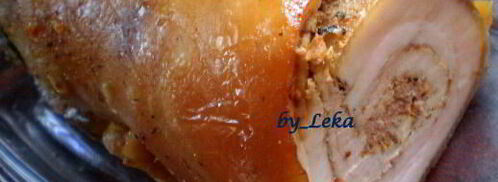 рулет с мясом и яблоками. Шаг 6