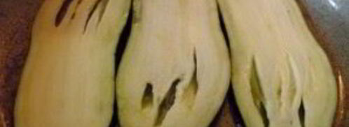 рулетики из баклажанов с корейской морковкой. Шаг 3