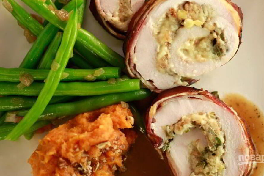 Рецепт рулетиков из индейки