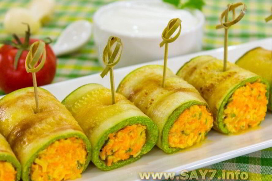 Рецепт рулетиков из кабачков