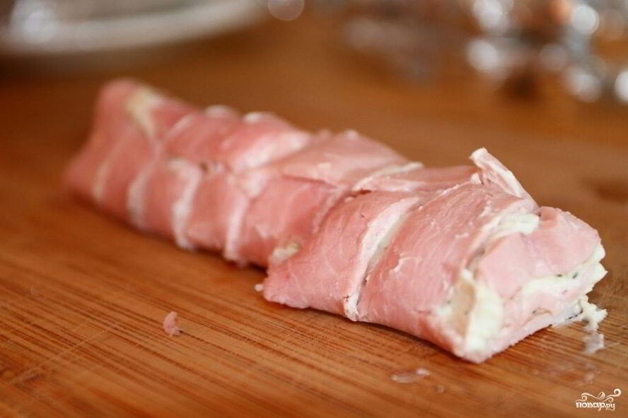 Рецепт рулетиков из ветчины с начинкой