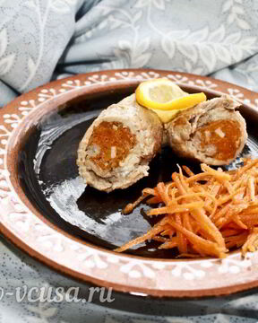 Рулетики с морковкой по-корейски