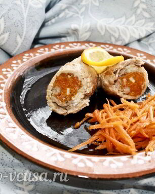 Рулетики с морковкой по-корейски