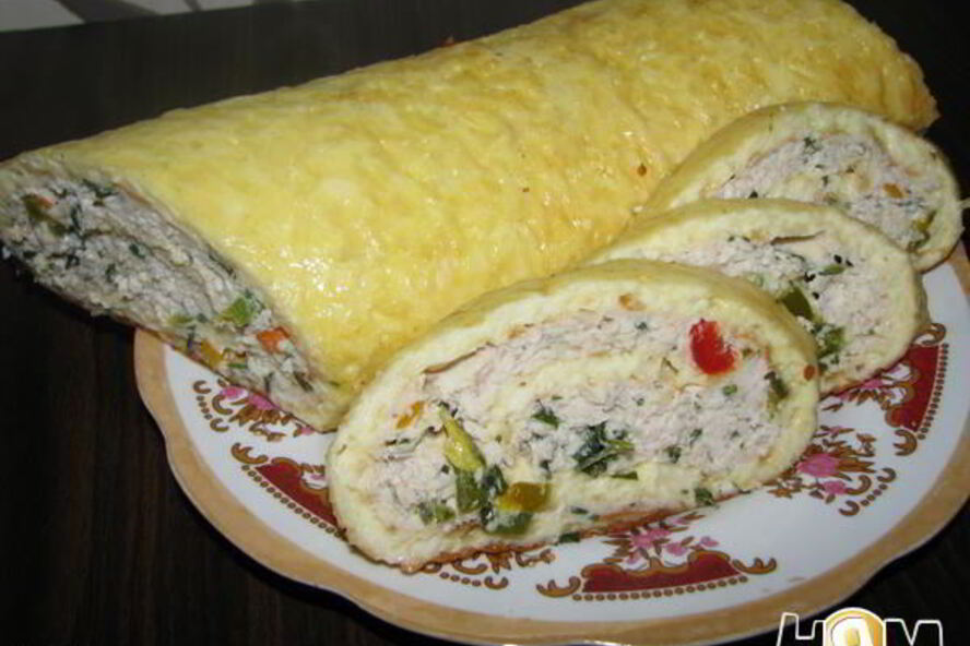 Рецепт сырно-куриного рулет