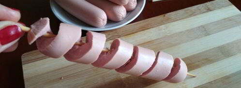 сосиски торнадо. Шаг 4