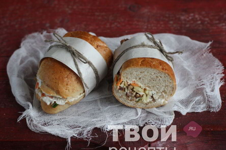 Рецепт сэндвича с мясом и капустой