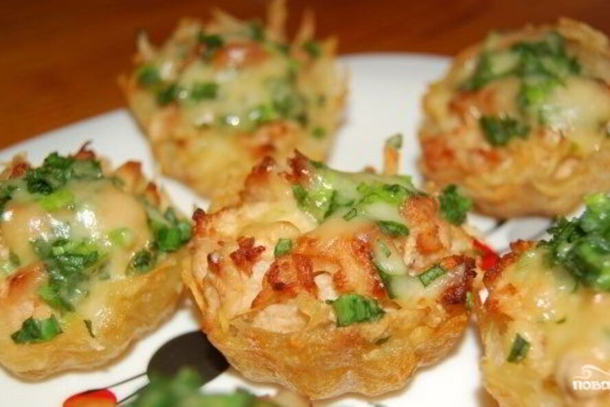 Рецепт картофельных тарталеток с начинкой