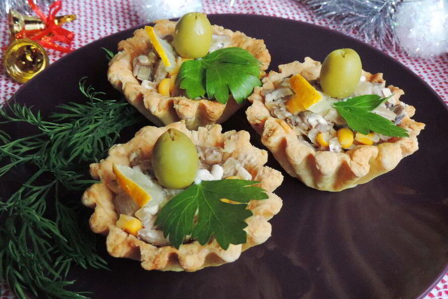 Рецепт тарталеток с грибами