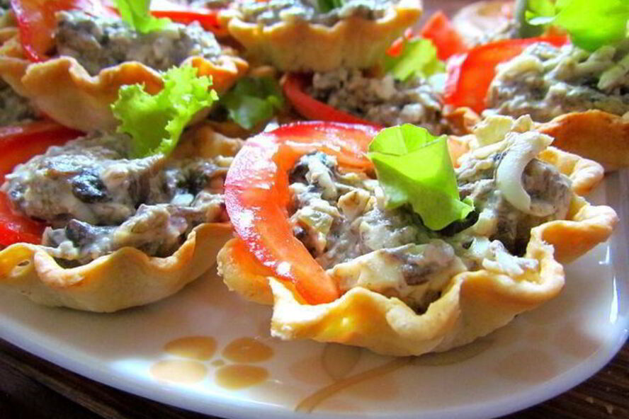 Рецепт тарталеток с грибной начинкой